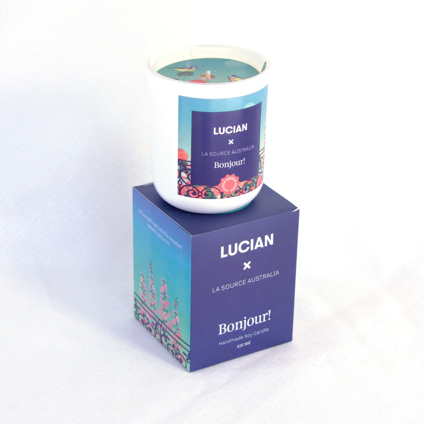 Limited edition Bonjour - Glass Candle